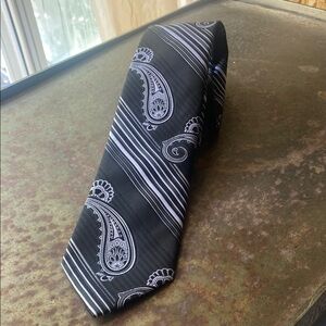 Stacy Adams Black Gray Paisley 100% Microfiber Handmade Tie